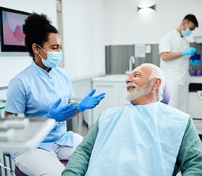 Man smiling in the dental chair